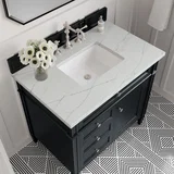 Brittany 36" Single Vanity, Black Onyx w/ 3 CM Ethereal Noctis Silestone Top