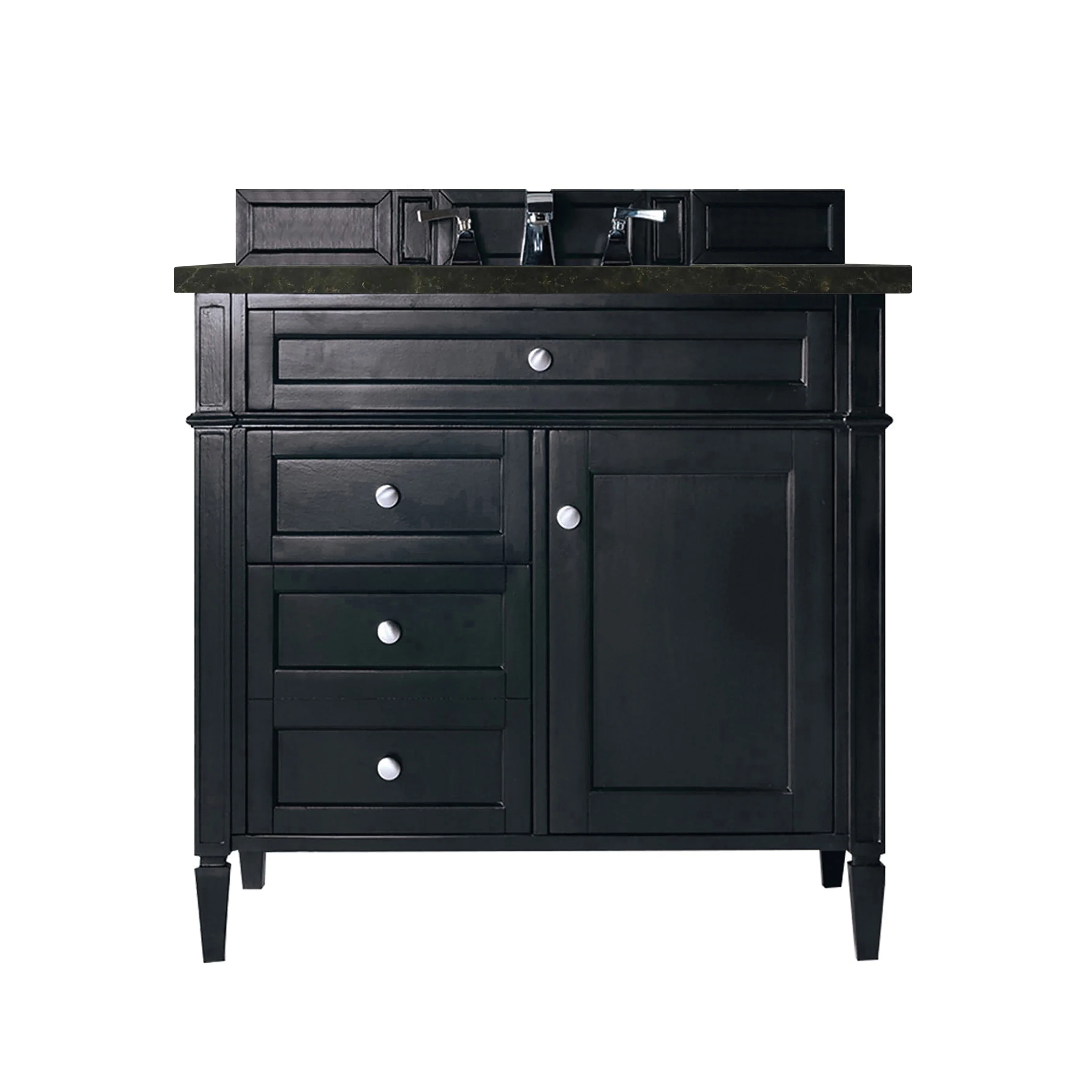 Brittany 36" Single Vanity, Black Onyx, w/ 3 CM Phantome Eclos Top