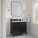 Brittany 36" Single Vanity, Black Onyx, w/ 3 CM Siberian Silestone Top