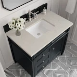 Brittany 36" Single Vanity, Black Onyx, w/ 3 CM Siberian Silestone Top