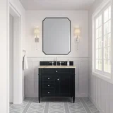 Brittany 36" Single Vanity, Black Onyx, w/ 3 CM Tajnar Eclos Top