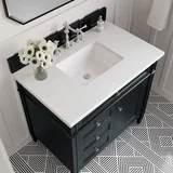 Brittany 36" Single Vanity, Black Onyx w/ 3 CM White Zeus Silestone Top