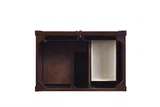 Brittany 36" Single Vanity, Burnished Mahogany w/ Single Hole 3 CM White Zeus Silestone Top & Backsplash