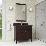 Brittany 36" Single Vanity, Burnished Mahogany w/ 3 CM Charcoal Soapstone Silestone Top