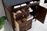 Brittany 36" Single Vanity, Burnished Mahogany w/ 3 CM Charcoal Soapstone Silestone Top