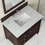 Brittany 36" Single Vanity, Burnished Mahogany w/ 3 CM Ethereal Noctis Silestone Top