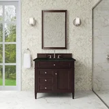 Brittany 36" Single Vanity, Burnished Mahogany, w/ 3 CM Phantome Eclos Top