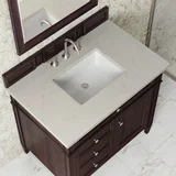 Brittany 36" Single Vanity, Burnished Mahogany, w/ 3 CM Siberian Silestone Top