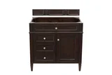 Brittany 36" Single Vanity Cabinet, Burnished Mahogany