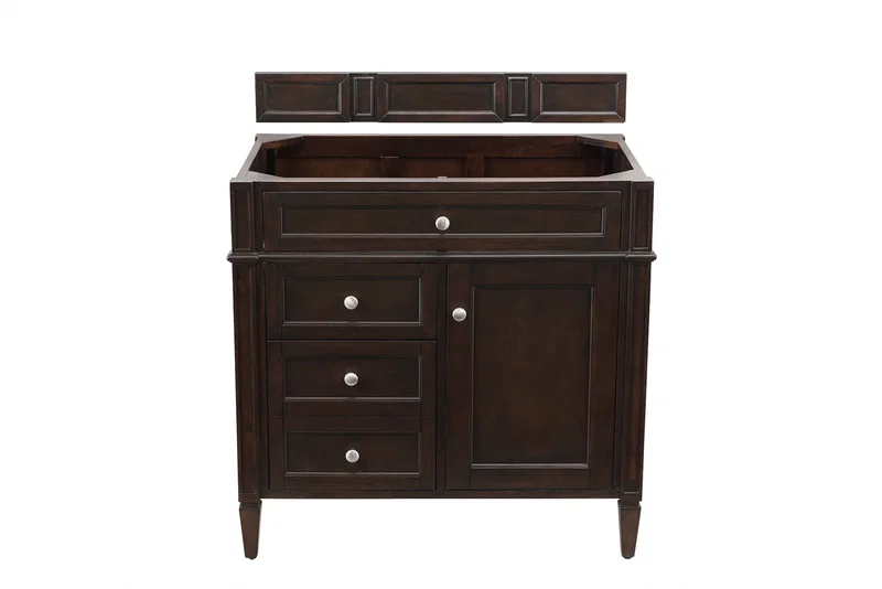 Brittany 36" Single Vanity Cabinet, Burnished Mahogany