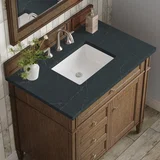 Brittany 36" Single Vanity, Saddle Brown w/ 3 CM Charcoal Soapstone Silestone Top