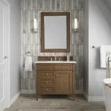 Brittany 36" Single Vanity, Saddle Brown w/ 3 CM Ethereal Noctis Silestone Top