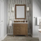 Brittany 36" Single Vanity, Saddle Brown w/ 3 CM Parisien Bleu Silestone Top