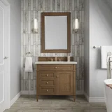 Brittany 36" Single Vanity, Saddle Brown, w/ 3 CM Siberian Silestone Top