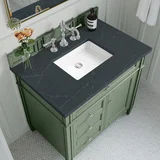 Brittany 36" Single Vanity, Smokey Celadon w/ 3 CM Charcoal Soapstone Top