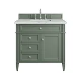 Brittany 36" Single Vanity, Smokey Celadon w/ 3 CM Ethereal Noctis Top