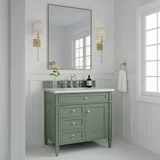 Brittany 36" Single Vanity, Smokey Celadon w/ 3 CM Ethereal Noctis Top