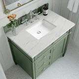 Brittany 36" Single Vanity, Smokey Celadon w/ 3 CM Ethereal Noctis Top