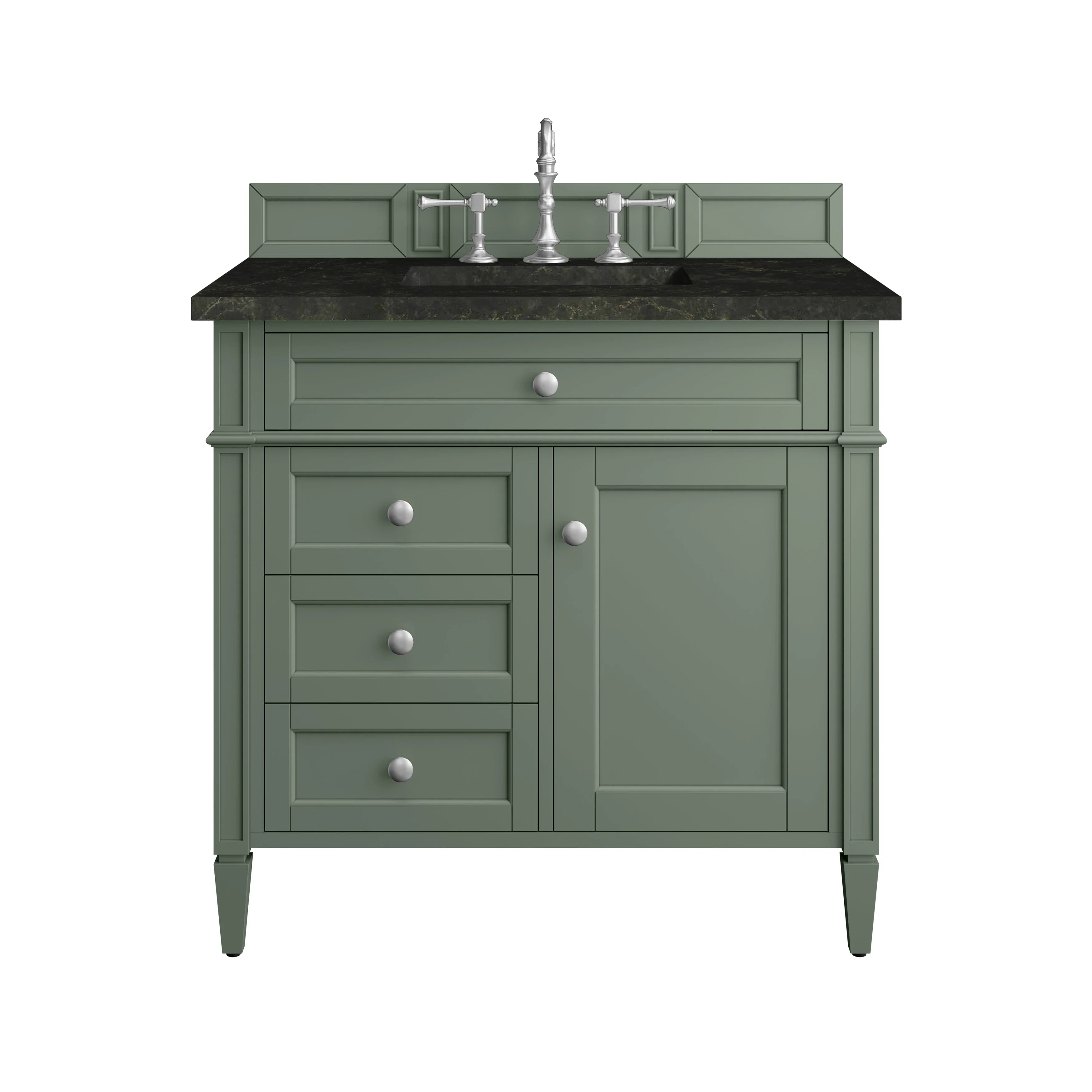 Brittany 36" Single Vanity, Smokey Celadon, w/ 3 CM Phantome Eclos Top