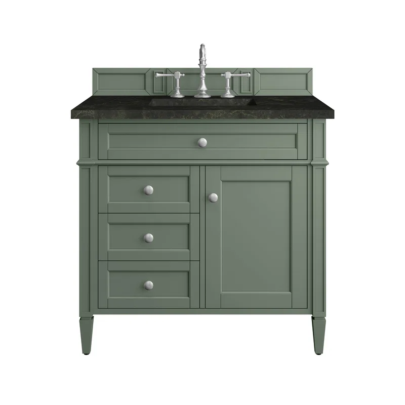 Brittany 36" Single Vanity, Smokey Celadon, w/ 3 CM Phantome Eclos Top