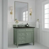 Brittany 36" Single Vanity, Smokey Celadon, w/ 3 CM Phantome Eclos Top