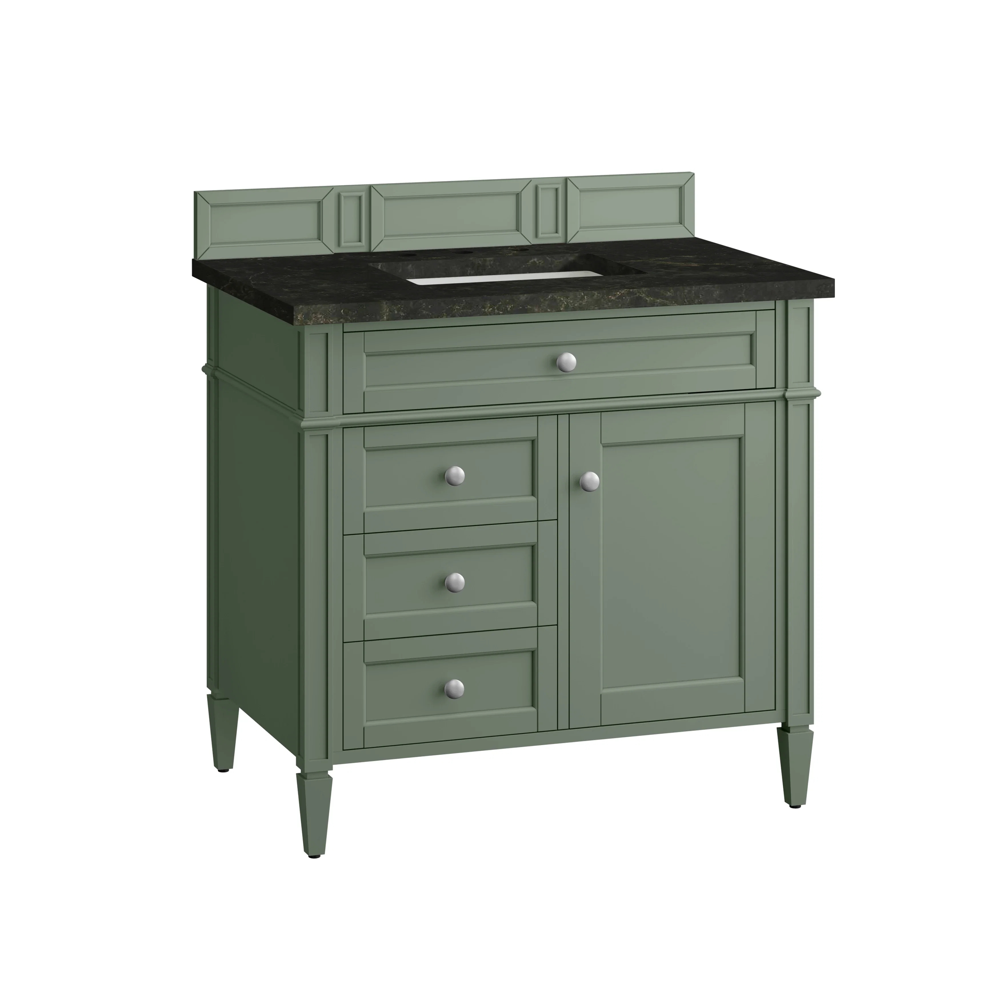 Brittany 36" Single Vanity, Smokey Celadon, w/ 3 CM Phantome Eclos Top