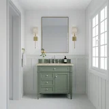 Brittany 36" Single Vanity, Smokey Celadon, w/ 3 CM Tajnar Eclos Top
