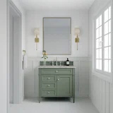 Brittany 36" Single Vanity, Smokey Celadon w/ 3 CM Victorian Silver Top