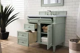 Brittany 36" Single Vanity, Sage Green w/ 3 CM Carrara Marble Top