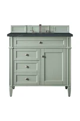 Brittany 36" Single Vanity, Sage Green w/ 3 CM Charcoal Soapstone Silestone Top