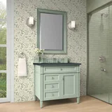 Brittany 36" Single Vanity, Sage Green w/ 3 CM Charcoal Soapstone Silestone Top