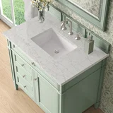 Brittany 36" Single Vanity, Sage Green w/ 3 CM Eternal Jasmine Pearl Silestone Top