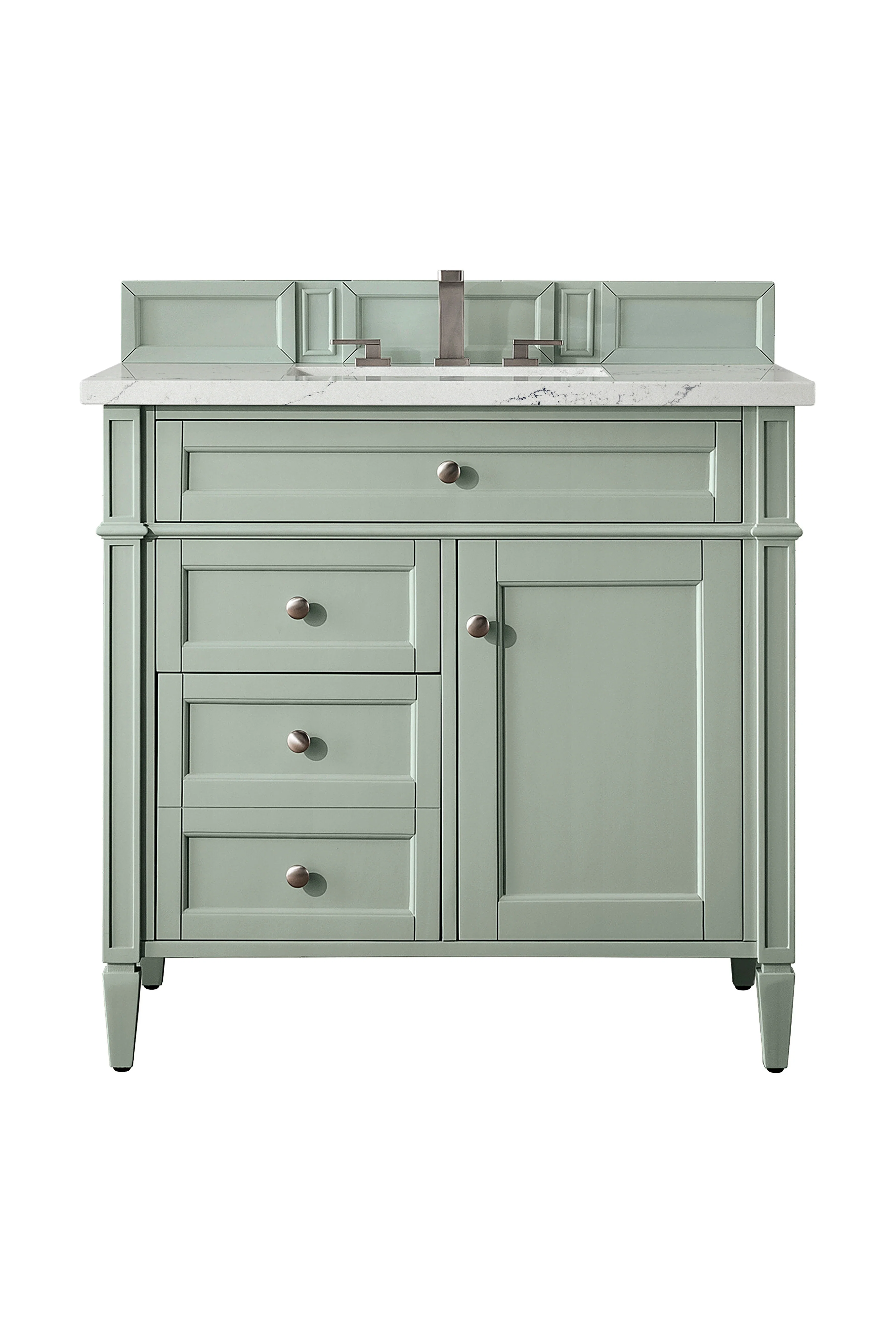 Brittany 36" Single Vanity, Sage Green w/ 3 CM Ethereal Noctis Silestone Top