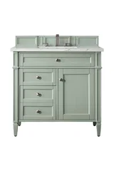 Brittany 36" Single Vanity, Sage Green w/ 3 CM Ethereal Noctis Silestone Top