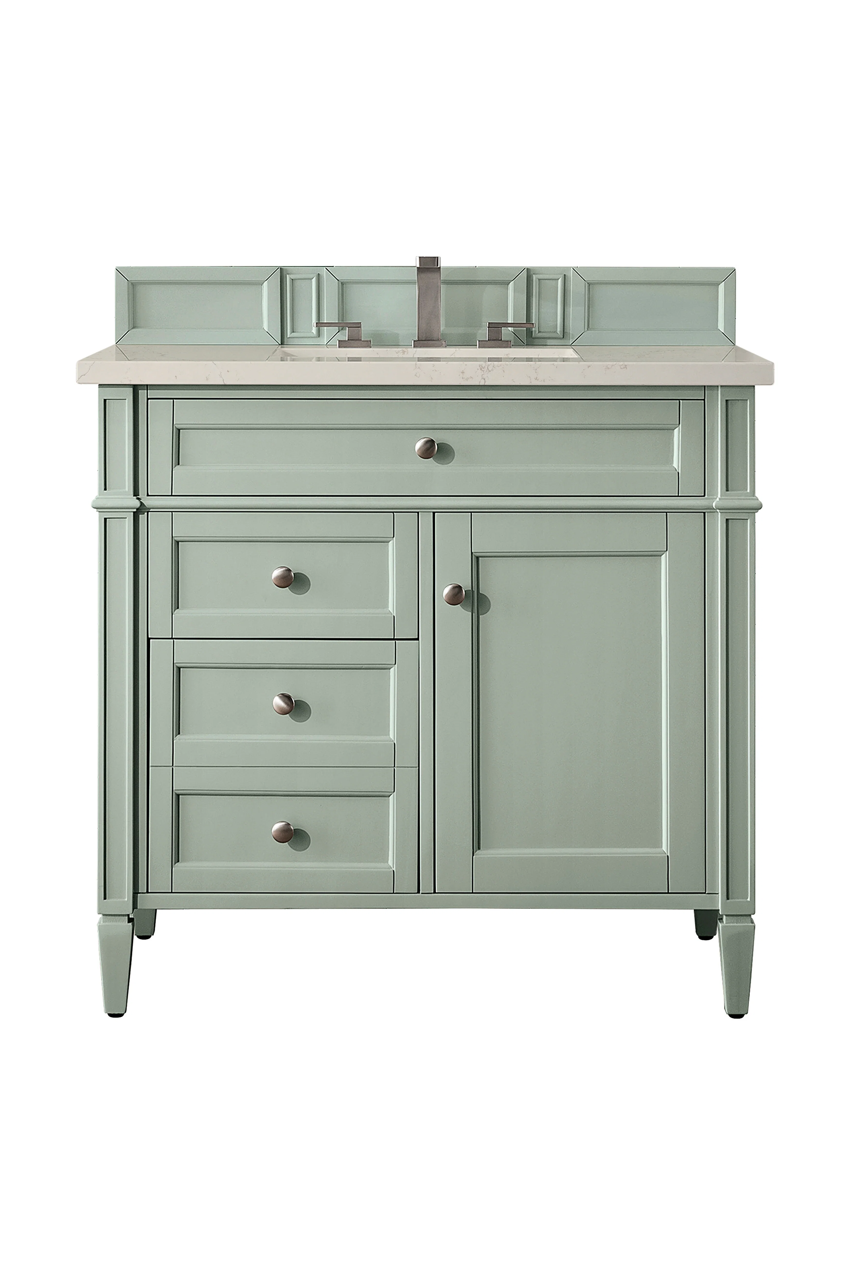 Brittany 36" Single Vanity, Sage Green, w/ 3 CM Siberian Silestone Top