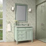 Brittany 36" Single Vanity, Sage Green, w/ 3 CM Siberian Silestone Top