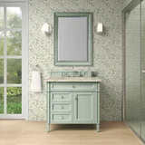 Brittany 36" Single Vanity, Sage Green, w/ 3 CM Tajnar Eclos Top