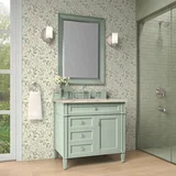 Brittany 36" Single Vanity, Sage Green, w/ 3 CM Tajnar Eclos Top