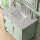 Brittany 36" Single Vanity, Sage Green w/ 3 CM Victorian Silver Silestone Top