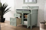 Brittany 36" Single Vanity, Sage Green w/ 3 CM White Zeus Silestone Top