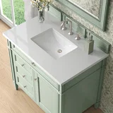 Brittany 36" Single Vanity, Sage Green w/ 3 CM White Zeus Silestone Top