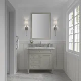 Brittany 36" Single Vanity, Urban Gray w/ 3 CM Carrara Marble Top