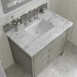Brittany 36" Single Vanity, Urban Gray w/ 3 CM Carrara Marble Top