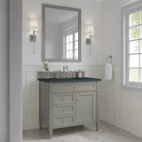 Brittany 36" Single Vanity, Urban Gray w/ 3 CM Charcoal Soapstone Silestone Top
