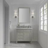 Brittany 36" Single Vanity, Urban Gray w/ 3 CM Eternal Jasmine Pearl Silestone Top