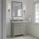 Brittany 36" Single Vanity, Urban Gray w/ 3 CM Ethereal Noctis Silestone Top