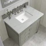 Brittany 36" Single Vanity, Urban Gray w/ 3 CM Ethereal Noctis Silestone Top
