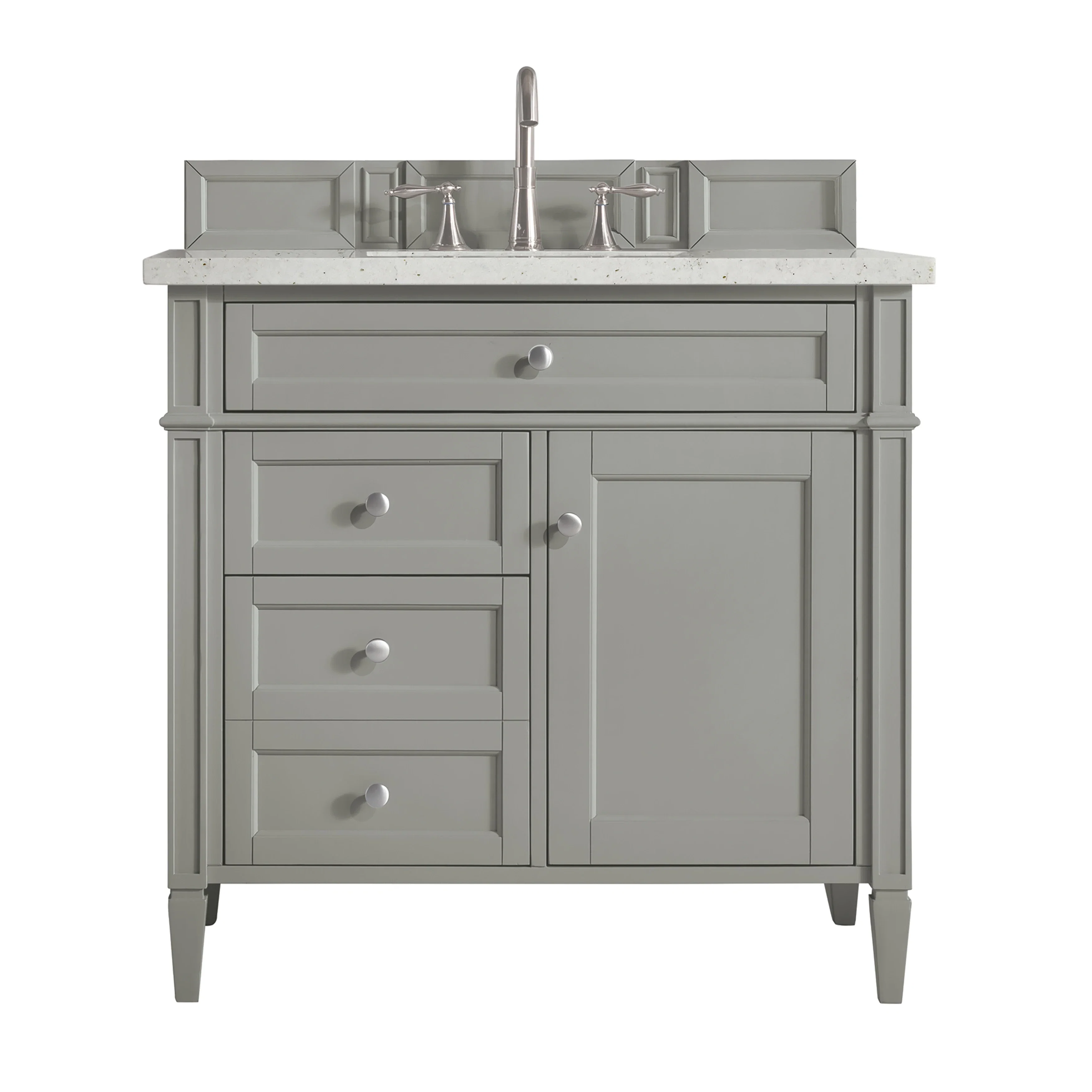 Brittany 36" Single Vanity, Urban Gray w/ 3 CM Lime Delight Silestone Top