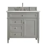 Brittany 36" Single Vanity, Urban Gray w/ 3 CM Lime Delight Silestone Top