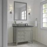 Brittany 36" Single Vanity, Urban Gray w/ 3 CM Parisien Bleu Silestone Top
